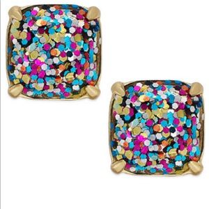 NWT Kate Spade Multi Glitter Rainbow Stud Earrings